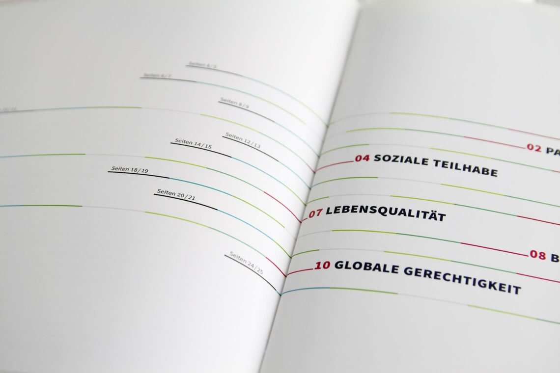 Inhaltsverzeichnis Grafikdesign, Editorial Design für Broschüre zum Netzwerken für den DNR